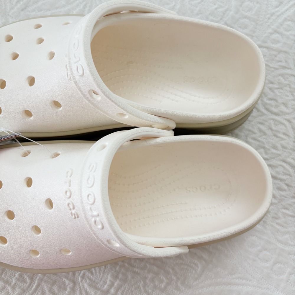 Crocs Classic Stacked Clogs, Chalk (US W's 7) - Picture 4 of 8